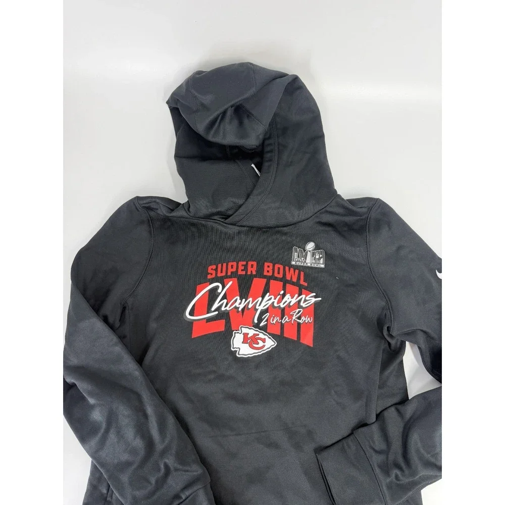 Nike Kansas City Chiefs Black Hoodie Womens Size Medium M‎ New 2 In A Row